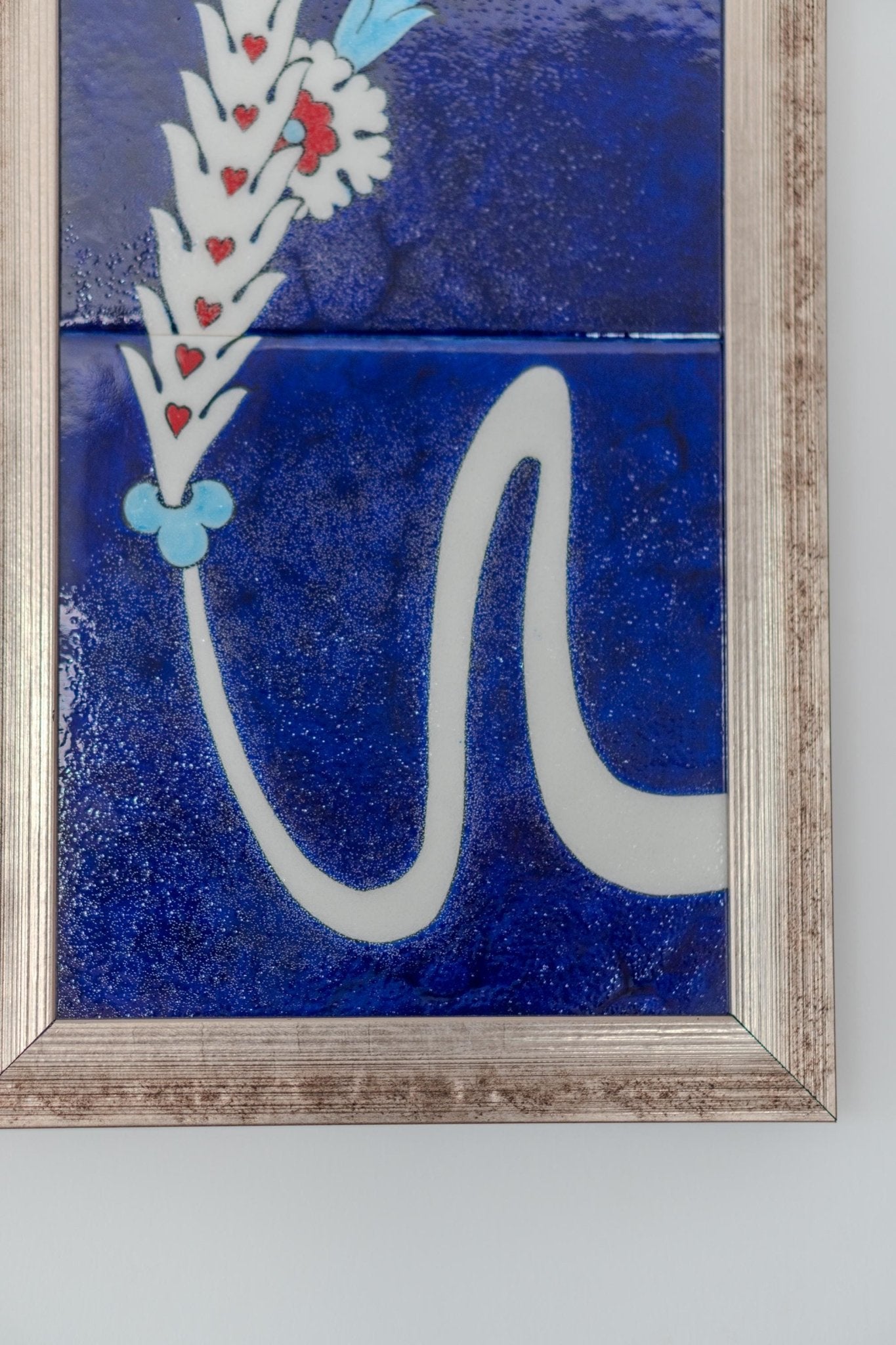 Wall Art Handmade Calligraphy and Flower, Stone Tile Home Decor, Wall Decor