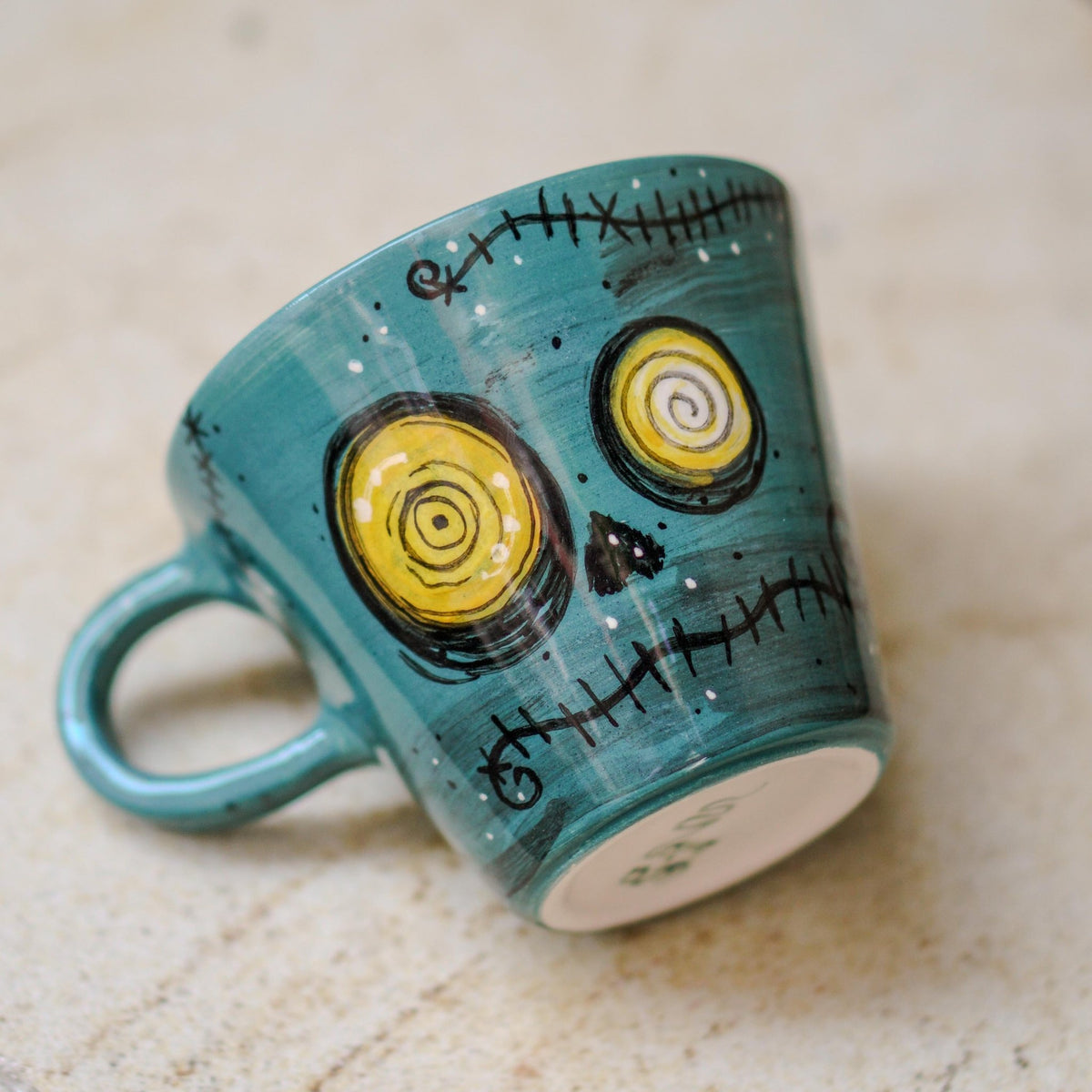 Zombie Skull Mug – Handmade Halloween Ceramic Cup, Horror Mug, Gothic Halloween Gift