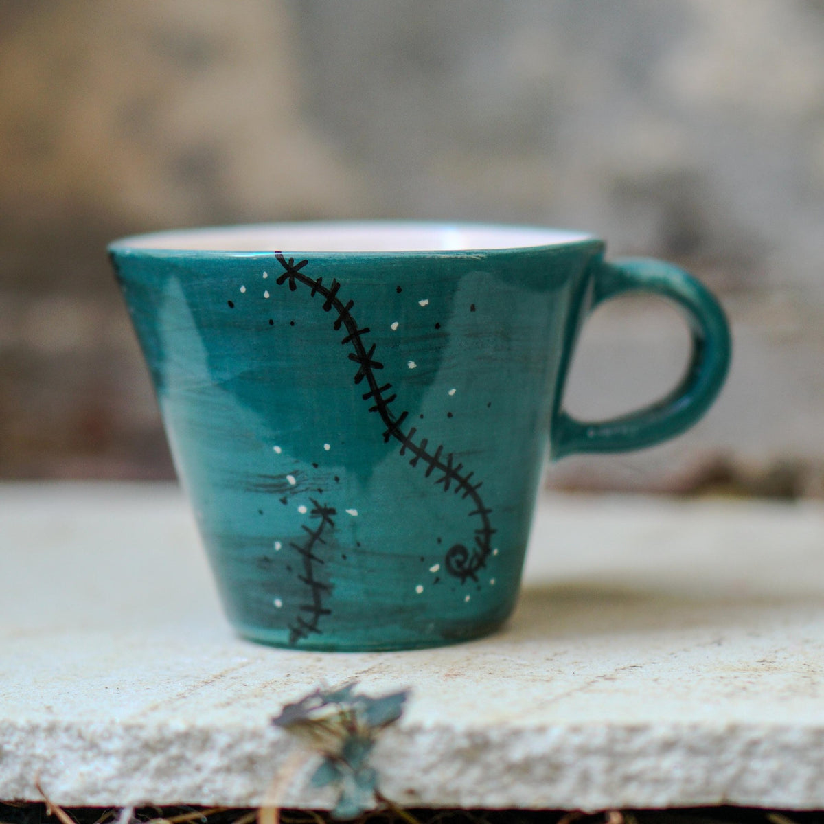 Zombie Skull Mug – Handmade Halloween Ceramic Cup, Horror Mug, Gothic Halloween Gift